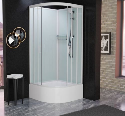 Душевая кабина Frank 132009 90х90 четверть круга без крыши ориентация универсальная - фото 4