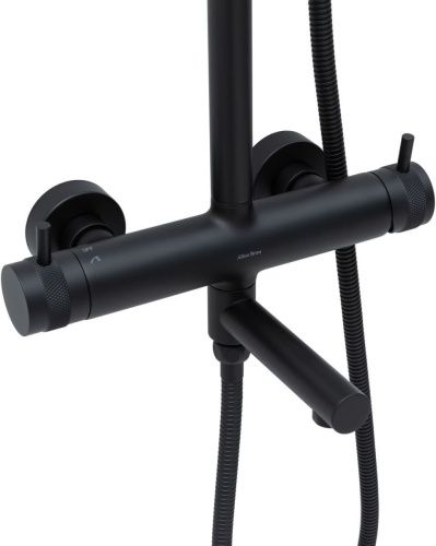 Душевая стойка Allen Brau Priority 5.31A10-31 настенная цвет черный - фото 4