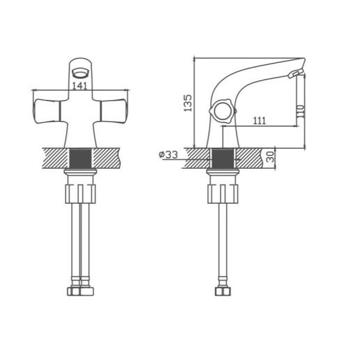 Смеситель Cron CN10866 на раковину хром - фото 3
