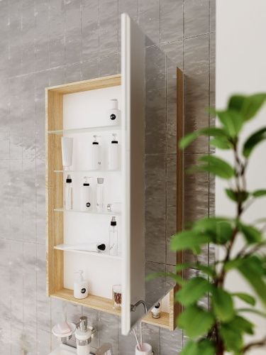 Зеркало-шкаф 1MarKa Mira У84861 60х90 подвесной цвет коричневый - фото 2