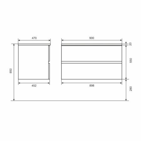 Тумба под раковину Uperwood Barsa 2937205251 90х50 подвесная цвет коричневый/белый