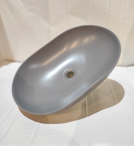 Раковина керамическая White Ceramic Balisong W0807FM 60х40 накладная цвет серый