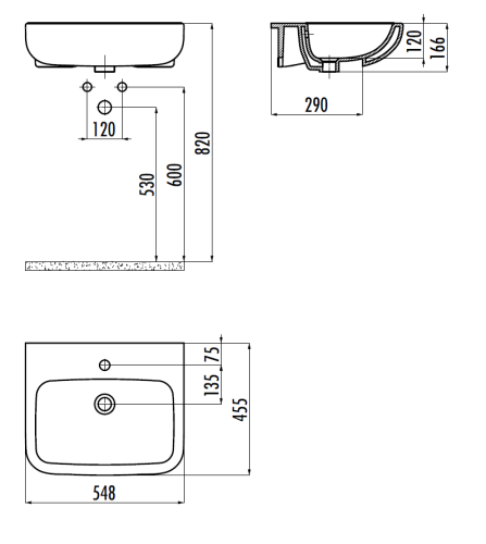 Раковина из сантехнического фарфора Creavit Ness NS055-00CB00E-0000 50х50 накладная цвет белый - фото 2
