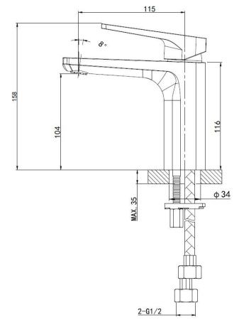 Смеситель Wonzon & Woghand Athens WW-081103-CR на раковину хром