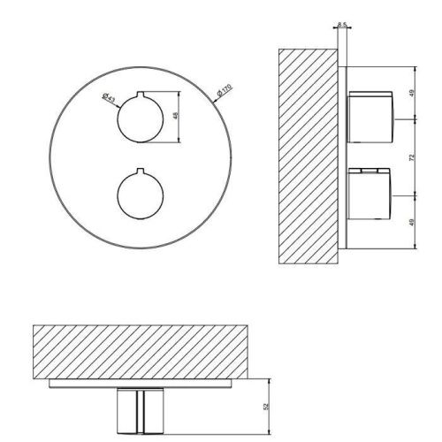 Смеситель Gessi Emporio Via tortona 38777#299 встраиваемый в стену черный с термостатом - фото 2