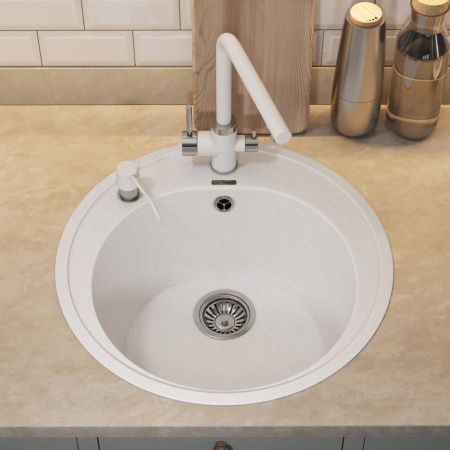 Кухонная мойка Uperwood Quartz Premium UPD-01 3910202100 50х50 цвет белый поверхность матовая