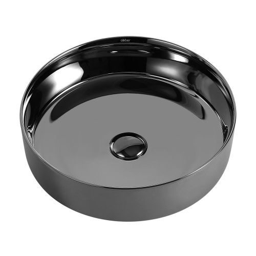 Раковина из сантехнического фаянса Abber BEQUEM AC2109GS 40х40 накладная цвет хром без отверстий под смеситель - фото 3