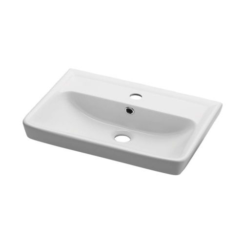 Раковина керамическая Dreja Mini 641785 60х40 подвесная цвет белый 1 отверстие под смеситель - фото 2