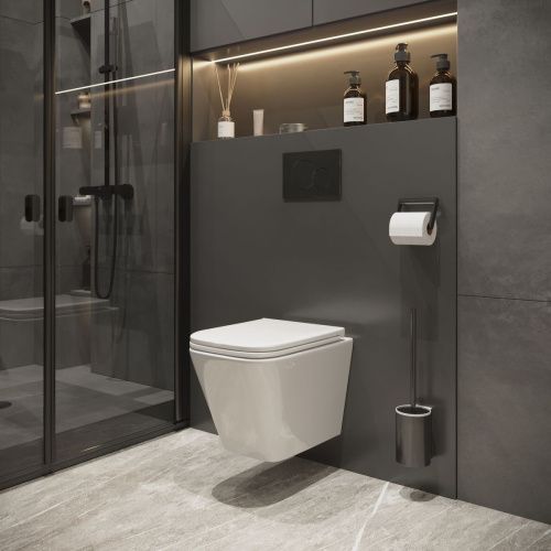 Унитаз подвесной Niagara Atrio NG-9303 белый с сиденьем микролифт душевой смыв - фото 5