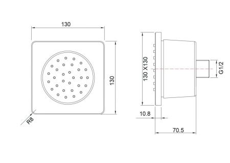 Боковая форсунка для душа Aquatek AQ2099MB