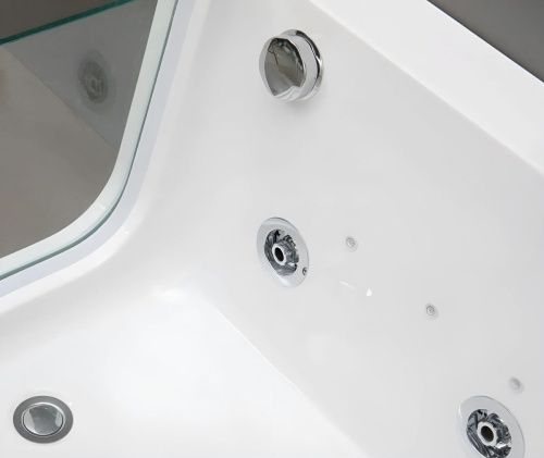 Ванна акриловая гидромассажная Cerutti SPA C-494-17R 170х80 пристенная асимметричная с ножками - фото 4