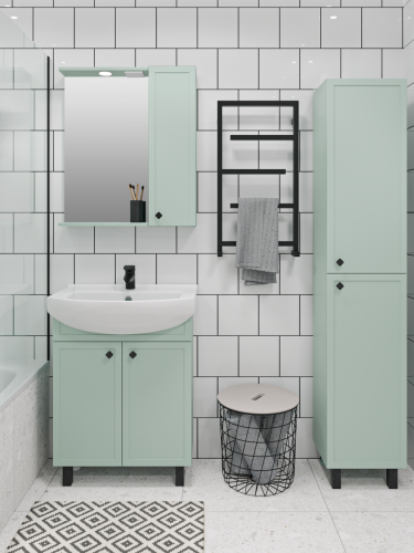 Тумба под раковину Runo Римини 00-00001273 60х30 напольная цвет зеленый - фото 3