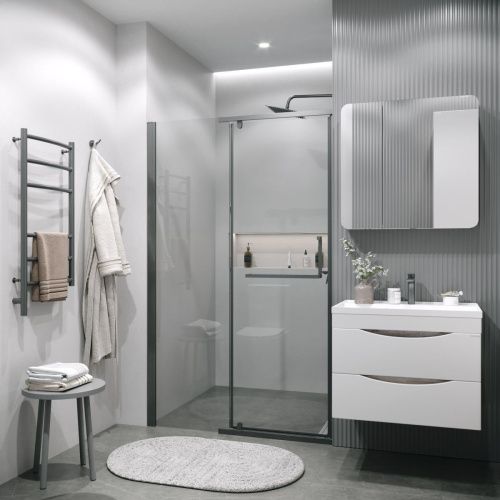 Душевая дверь Grossman Pragma 100.K33.03.120.42.00 120х195 стекло прозрачное профиль графит - фото 3