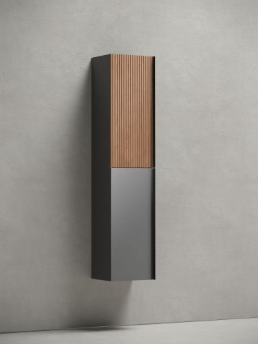 Шкаф-пенал Sancos DELTA PDL35GR 40х160 подвесной цвет коричневый/серый - фото 2