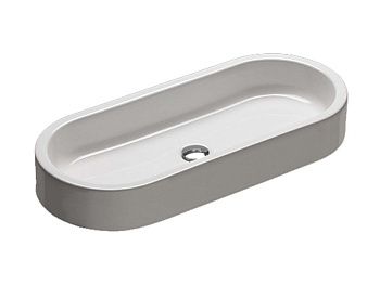 Раковина из сантехнического фаянса Hatria AREA Y0UF01 80х40 накладная цвет белый без отверстий под смеситель