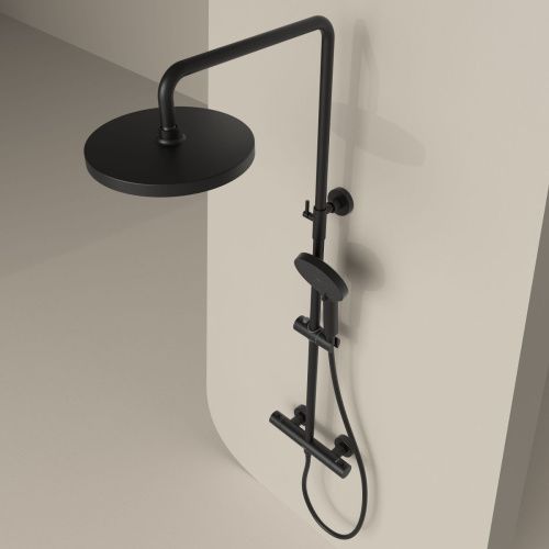 Душевая стойка Sancos Teo SC11001MB настенная цвет черный с термостатом - фото 4