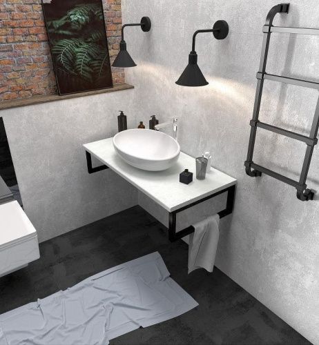 Столешница 1MarKa Grunge Loft У85839 80х50 накладная цвет серый - фото 2