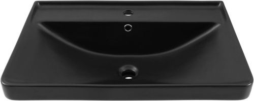 Раковина керамическая Aquanet Ирис 00329248 71х48 полувстраиваемая цвет черный 1 отверстие под смеситель - фото 5
