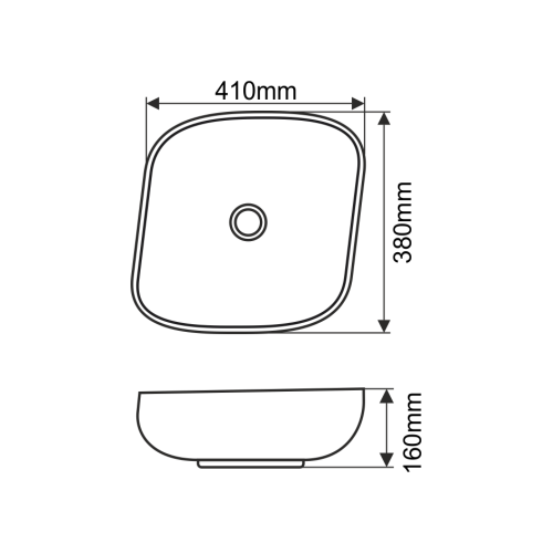Раковина из сантехнического фарфора Melana 320329-805 40х40 накладная цвет белый без отверстий под смеситель - фото 2