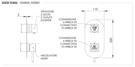 Смеситель для душа Remer X Style X92KBBO встраиваемый в стену белый