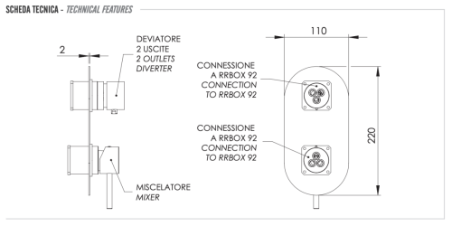 Смеситель для душа Remer X Style X92KBNO встраиваемый в стену черный - фото 2