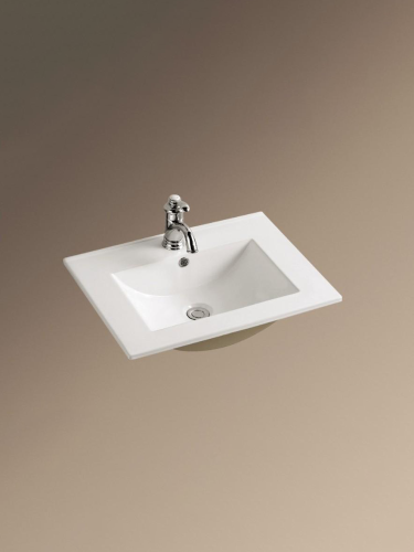 Раковина из сантехнического фаянса WeltWasser WW SK 10000003900 60х50 подвесная цвет белый 1 отверстие под смеситель - фото 2