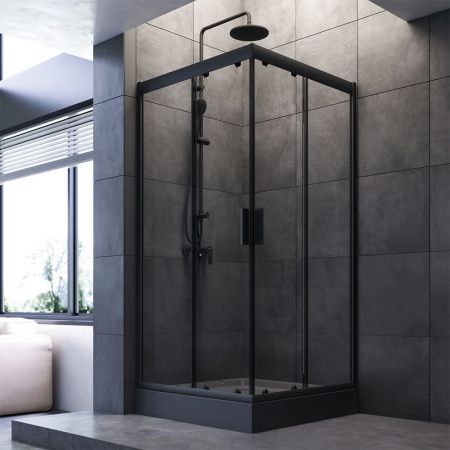 Душевой уголок Am.Pm Gem W90G-403-090BT 90х90 стекло прозрачное профиль черный без поддона