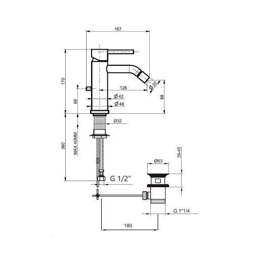 Смеситель Webert Elio EL840102560 на биде черный - фото 3