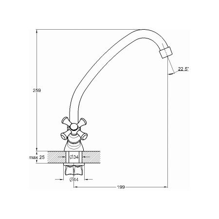 Смеситель для кухни G.Lauf QFR QFR4-A722 на столешницу хром