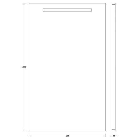 Зеркало с подсветкой Evoform Ledline BY 2110 60х100 подвесное