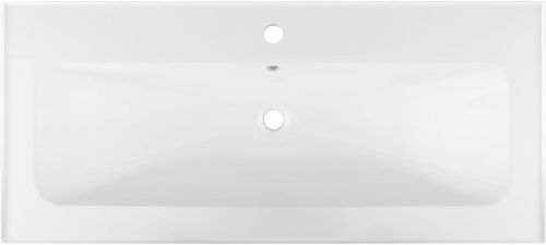 Раковина из искусственного камня Aquanet Арт 00318926 100х40 полувстраиваемая цвет белый 1 отверстие под смеситель - фото 4