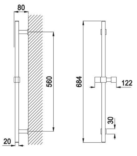 Душевая штанга Cezares CZR CZR-B-SDQ-NOP цвет черный - фото 2