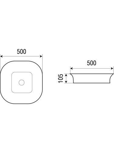 Раковина из сантехнического фаянса WeltWasser WW SK 10000003836 50х50 подвесная цвет белый без отверстий под смеситель - фото 2