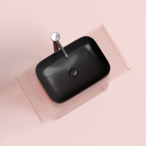 Раковина из сантехнического фарфора Ceramica Nova ELEMENT CN6055MB 50х40 накладная цвет черный без отверстий под смеситель - фото 4
