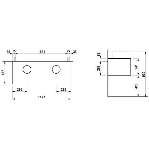 Тумба под раковину Laufen Sonar 4.0542.4.034.141.1 120х50 - фото 2