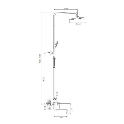 Душевая стойка ProHanss P64.24 настенная цвет хром - фото 3