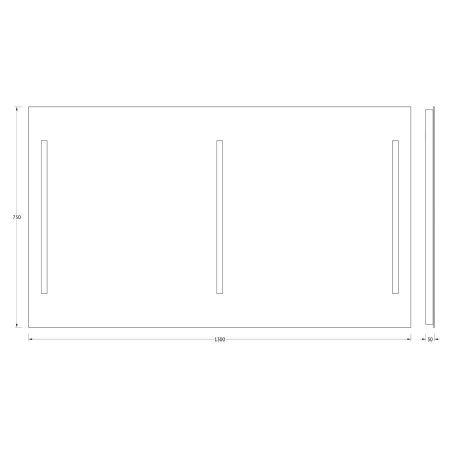 Зеркало с подсветкой Evoform Ledline BY 2122 130х80 подвесное