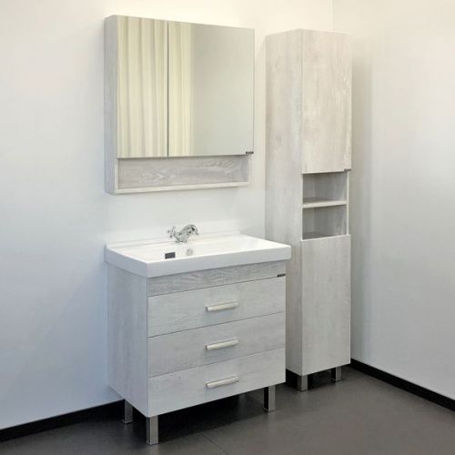 Тумба с раковиной Comforty Никосия 00004142204CF 80х50 напольная цвет серый - фото 5