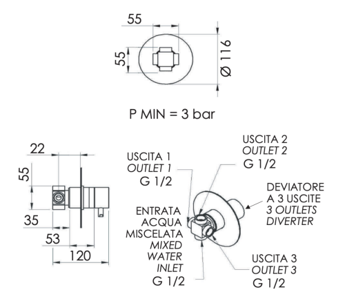 Дивертер Remer X Style N93DEV3 - фото 2