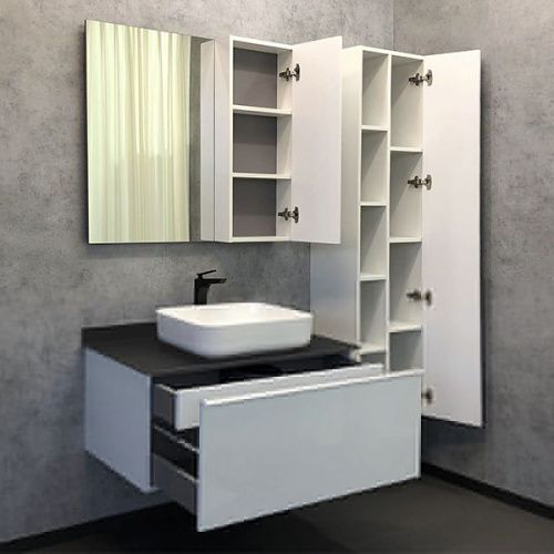 Тумба с раковиной Comforty Милан 00-00014426CF 90х50 подвесная цвет белый - фото 5