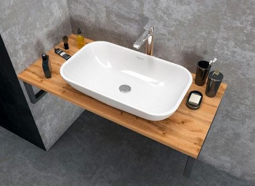 Столешница 1MarKa Grunge Loft У85831 90х50 накладная цвет коричневый - фото 2