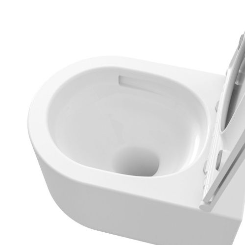 Унитаз подвесной Grossman Торнадо GR-4416SQ белый с сиденьем микролифт безободковый смыв торнадо - фото 4