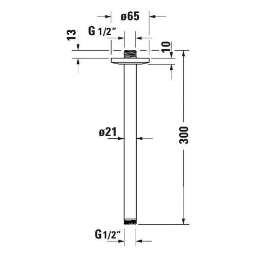 Кронштейн для верхнего душа Duravit Showers UV0670026010 хром - фото 2