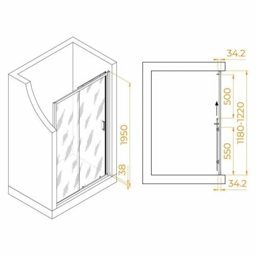 Душевая дверь RGW Passage 41081412-15 120х195 стекло прозрачное профиль белый - фото 2