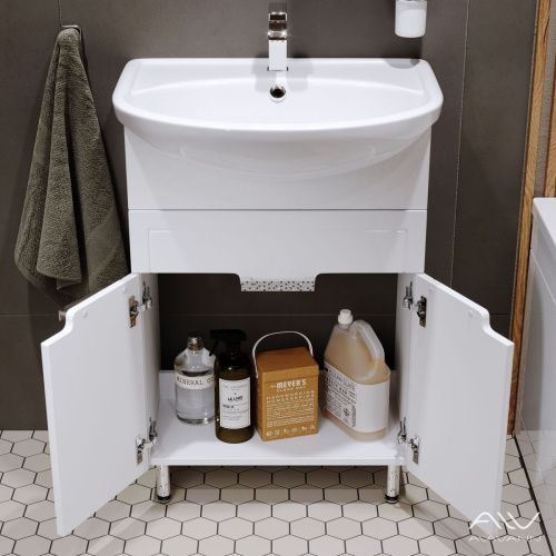 Тумба с раковиной Alavann Vittoria ALV1013000 60х50 напольная цвет белый - фото 2