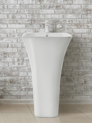 Раковина из сантехнического фаянса WeltWasser WW SK 10000005492 40 см напольная цвет белый 1 отверстие под смеситель - фото 4