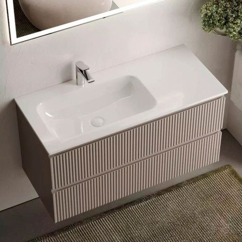 Тумба под раковину Sancos SNOB R SNR100LSM 100х40 подвесная цвет бежевый - фото 2