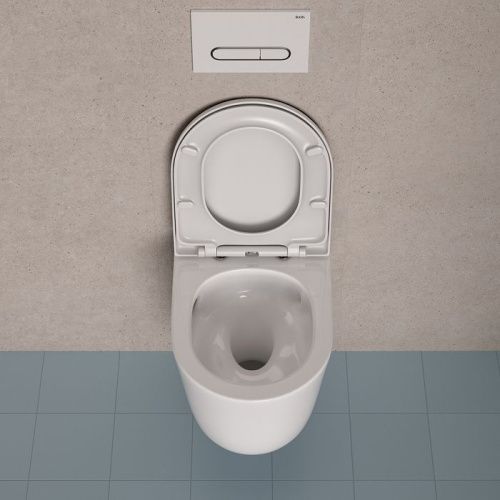 Унитаз подвесной IDDIS Slide SLIRDSEi25 белый с сиденьем микролифт безободковый смыв воронка-водоворот - фото 5