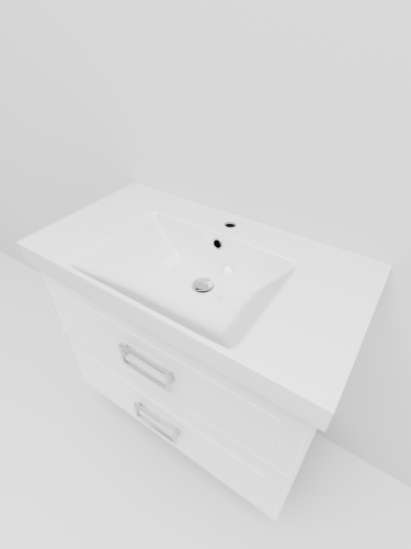 Тумба с раковиной La Fenice Cubo TWIN NFNC-01-CUB-B-80-2-3-80 80х50 подвесная цвет белый - фото 3
