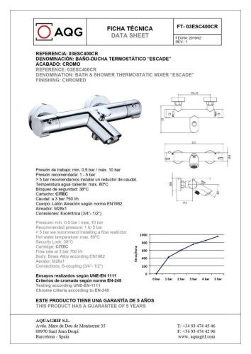 Смеситель для душа AQG ESCADA 03ESC400CR настенный хром - фото 2